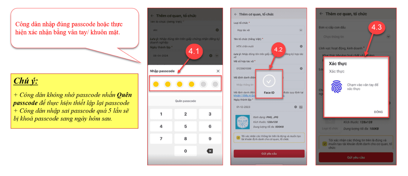 Định danh điện tử cho doanh nghiệp - bước 6