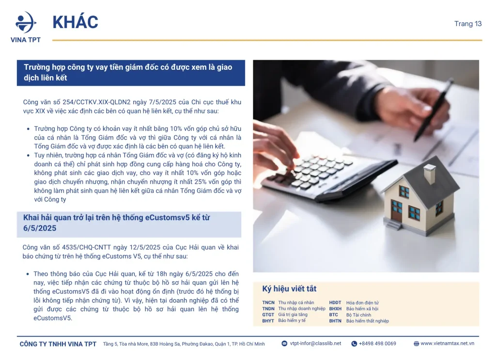Tin tức thuế khác 5/2025