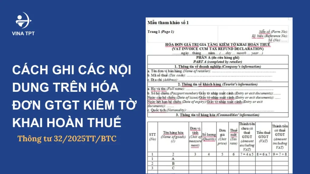 Cách ghi nội dung hóa đơn GTGT kiêm tờ khai hoàn thuế