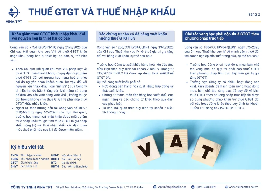 Thuế GTGT - Thuế nhập khẩu 5/2025