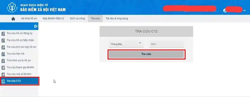 tra cuu ket qua dong bhxh cua cong ty